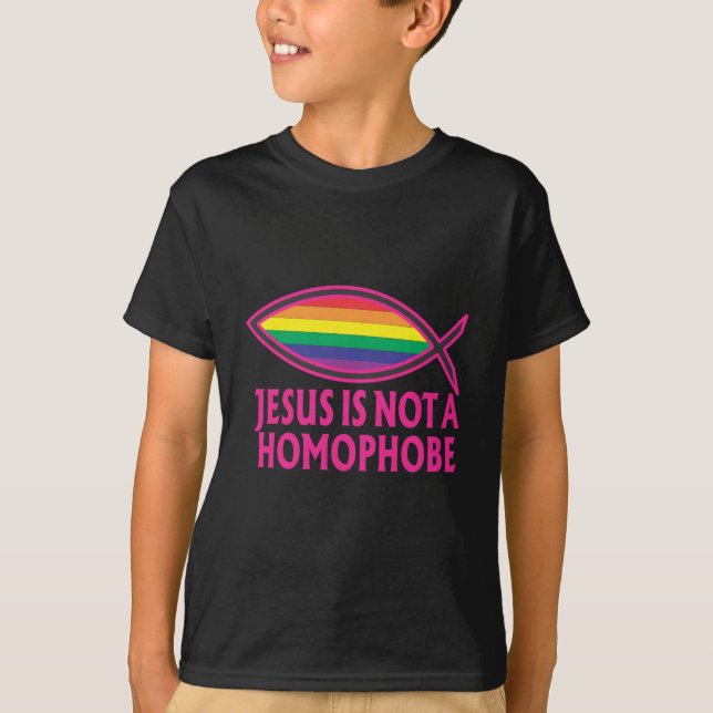 Jesus ist nicht ein Homophobe T-Shirt (Vorderseite)