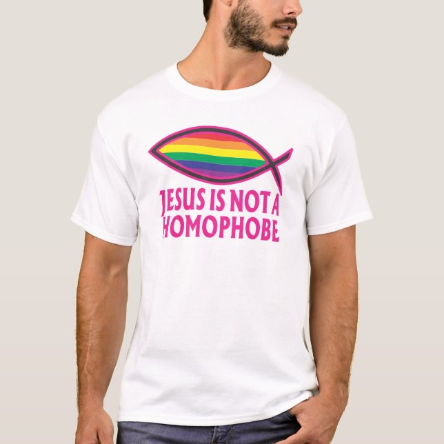 Jesus ist nicht ein Homophobe T-Shirt (Vorderseite)