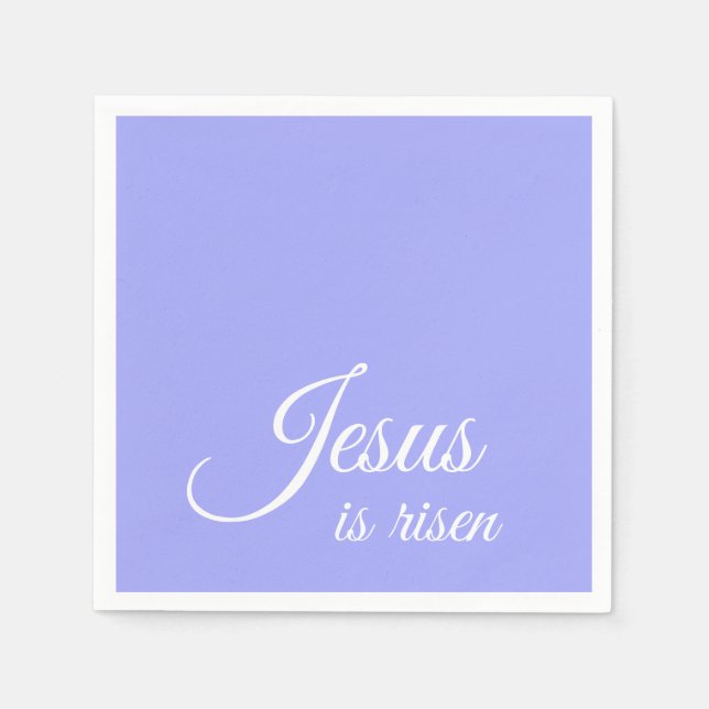 Jesus ist Risen Bluebell Lila Christlichen Ostern Serviette (Vorderseite)