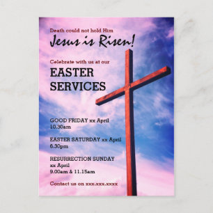 Jesus ist Risen EASTER CHURCH-DIENSTLEISTUNGEN kun Einladungspostkarte