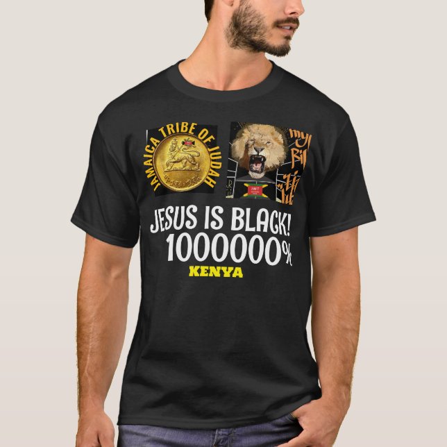 JESUS IST SCHWARZKENYA Basic Dunkle T - Shirt (Vorderseite)