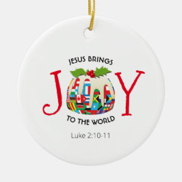 JESUS | JOY TO THE WORLD | CHRISTLICH | Weihnachte Keramik Ornament