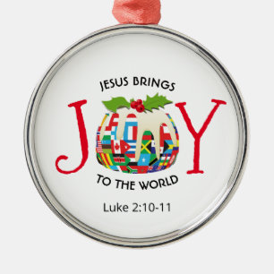 JESUS JOY TO THE WORLD CHRISTLICH Weihnachte Ornament Aus Metall