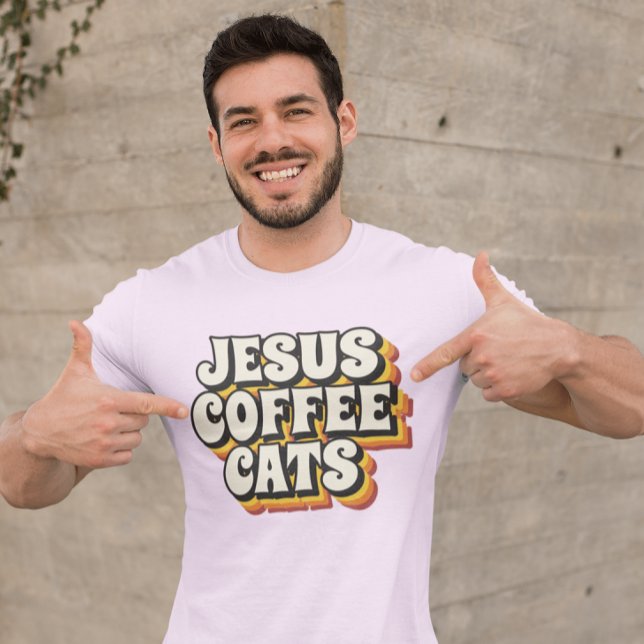 JESUS KAFFEE CATS CHRISTLICHE T - SHIRT (Von Creator hochgeladen)