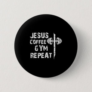 Jesus Kaffee Fitnessstudio Christliches Training G Button