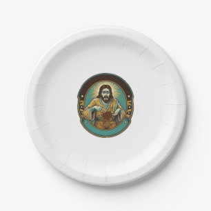Jesus Kaffee Fleck Hose Vor dem Treffen Büro Arbei Pappteller