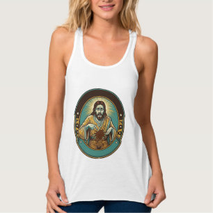 Jesus Kaffee Fleck Hose Vor dem Treffen Büro Arbei Tank Top