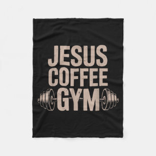 Jesus Kaffee Gym Lustig Christlich Workout Barbell Fleecedecke