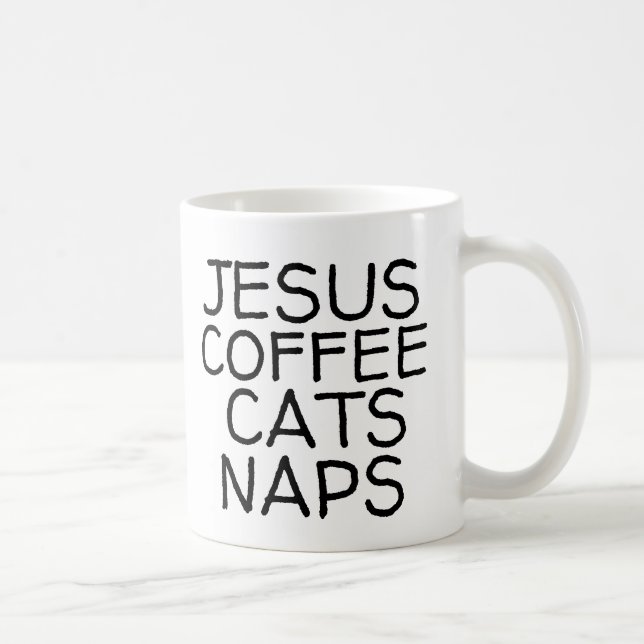 JESUS KAFFEE KATZE NICKERCHEN KAFFEE-MUGS KAFFEETASSE (Rechts)