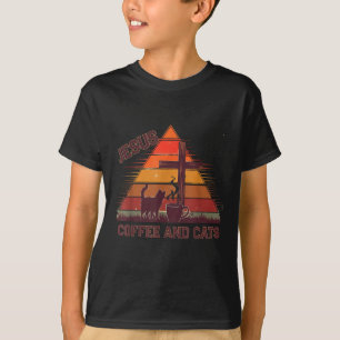 Jesus Kaffee Katzen Lustig Süßes Design Jesus Fans T-Shirt