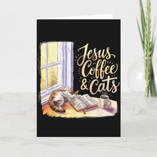Jesus Kaffee Katzen Lustiges Süßes Design Jesus Fa Karte