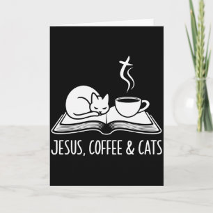 Jesus Kaffee Katzen Lustiges Süßes Design Jesus Fa Karte