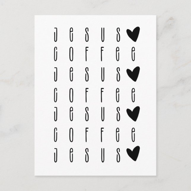 Jesus-Kaffee Postkarte (Vorderseite)