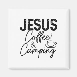 Jesus Kaffee und Camping Christlicher Camper Natur Magnet