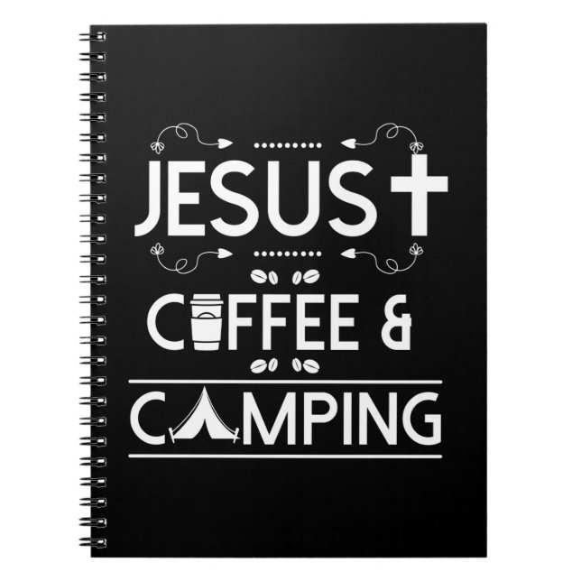 Jesus Kaffee und Camping Notizblock (Vorderseite)