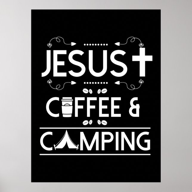 Jesus Kaffee und Camping Poster (Vorne)