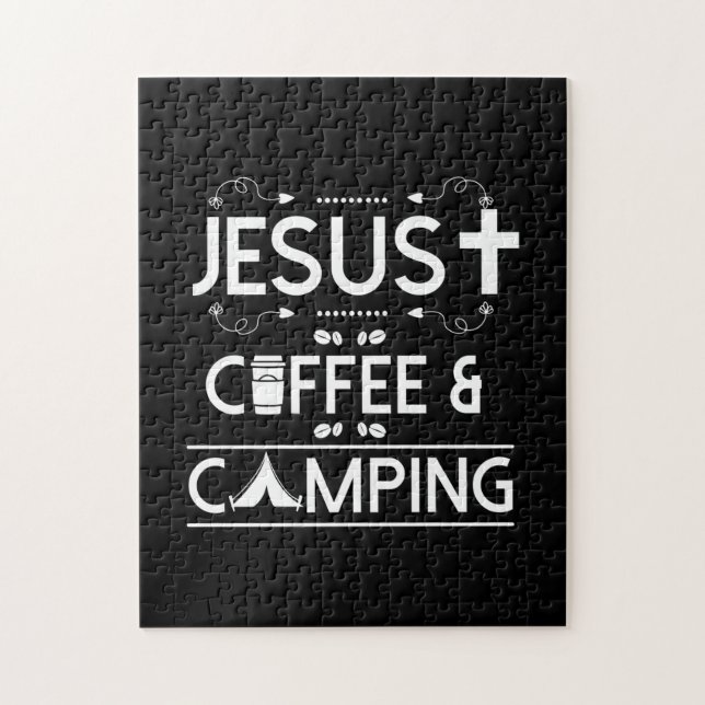 Jesus Kaffee und Camping Puzzle (Vertikal)