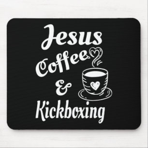 Jesus Kaffee Und Kickboxen - Christlicher Kaffeeli Mousepad