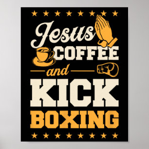 Jesus Kaffee und Kickboxen Lustig Süße Christin K Poster