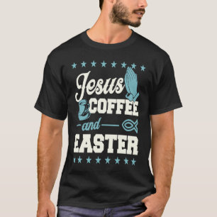 Jesus Kaffee und Ostergarnelen Symbol Christliche T-Shirt