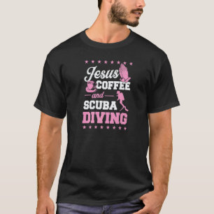 Jesus Kaffee und Tauchen Christlicher Tauchlehrer T-Shirt