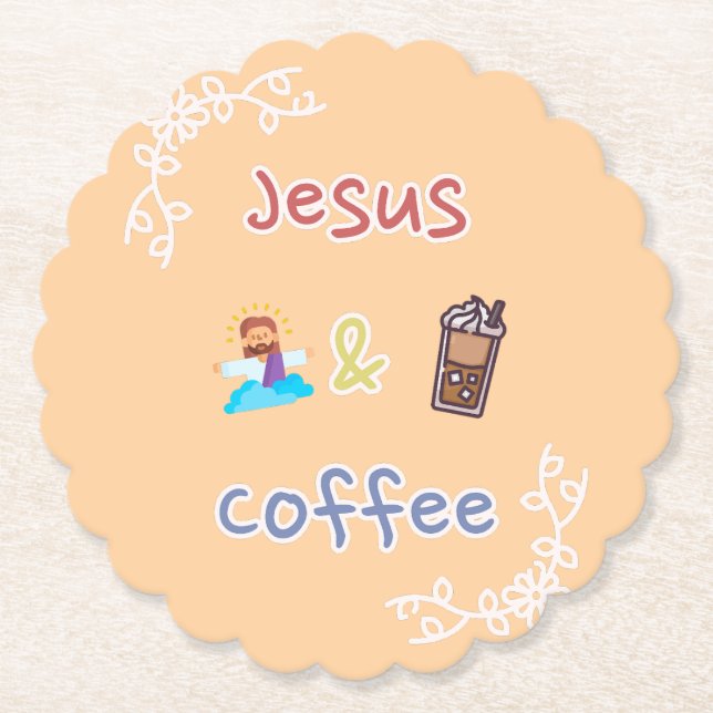 Jesus + Kaffee Untersetzer (Vorderseite)