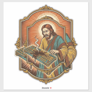 Jesus Kaffee verschüttet Mechanische Tastatur kapu Aufkleber