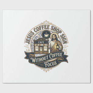 Jesus Kaffeeshoplogo ohne Kaffee Fokus Jesus  Geschenkpapier