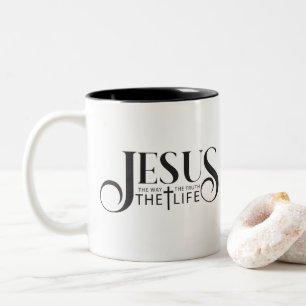 Jesus-Kaffeetasse Zweifarbige Tasse