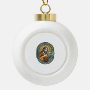 Jesus kaputte Doppelklick-Maus IT-Büro-Technik Keramik Kugel-Ornament