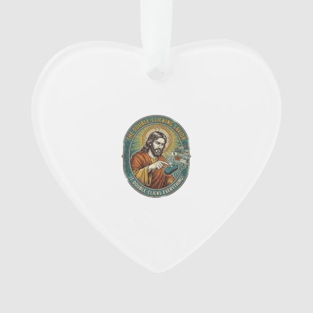Jesus kaputte Doppelklick-Maus IT-Büro-Technik  Ornament (Vorderseite)
