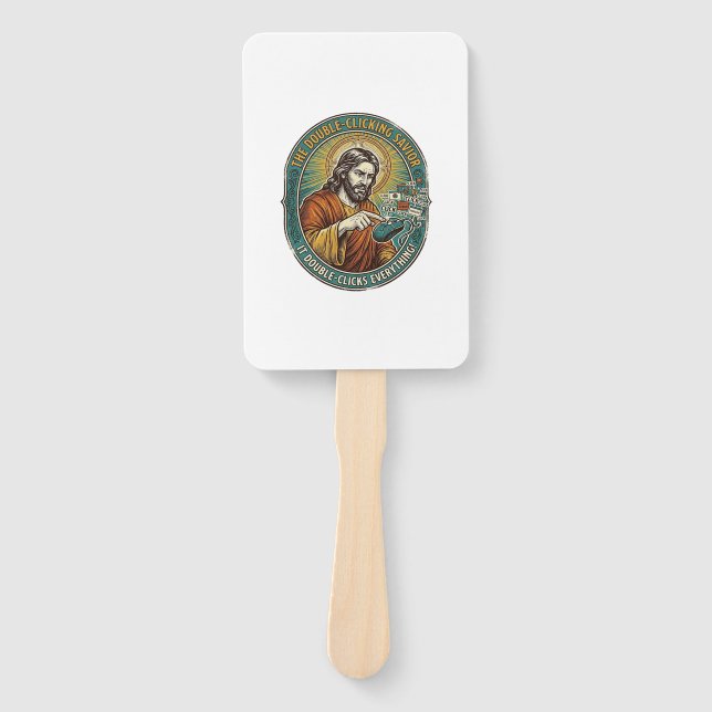 Jesus kaputte Doppelklickmaus IT Büro Tech  Fächer (Vorderseite)