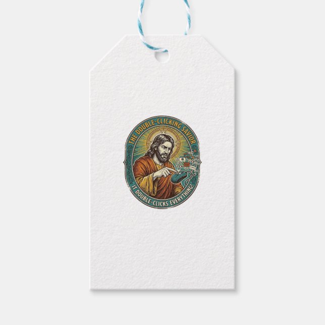 Jesus kaputte Doppelklickmaus IT Büro Tech  Geschenkanhänger (Vorderseite)