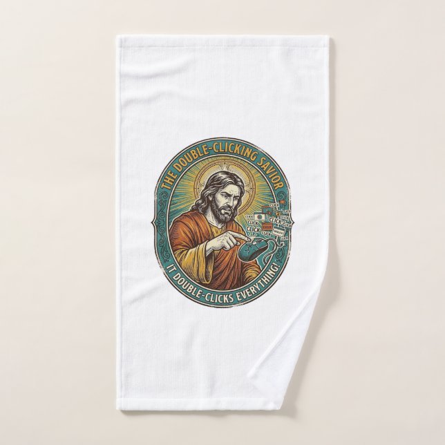 Jesus kaputte Doppelklickmaus IT Büro Tech  Handtuch (Handtuch)