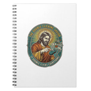 Jesus kaputte Doppelklickmaus IT Büro Tech  Notizblock