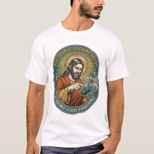 Jesus kaputte Doppelklickmaus IT Büro Tech T-Shirt