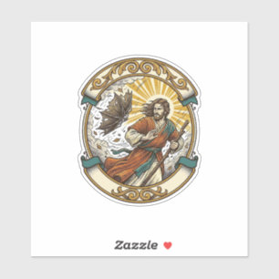 Jesus kaputter Regenschirm umgeblasen Windiger Stu Aufkleber