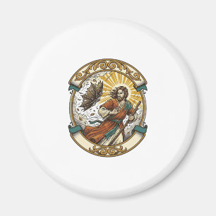 Jesus kaputter Regenschirm umgeblasen Windiger Stu Magnet