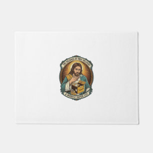 Jesus Karton Papierausschnitt Finger Schmerz Humor Fußmatte