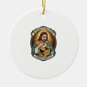 Jesus Karton Papierausschnitt Finger Schmerz Humor Keramik Ornament
