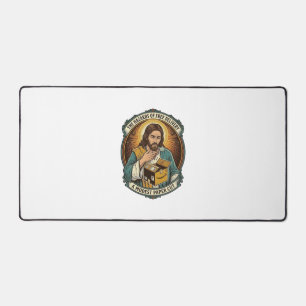Jesus Karton Papierausschnitt Finger Schmerz Humor Schreibtischunterlage