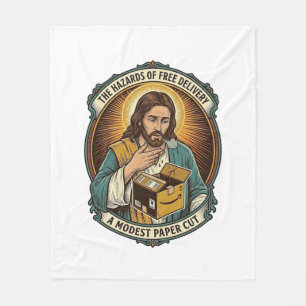 Jesus Karton Papierausschnitt Finger Schmerzen Hum Fleecedecke