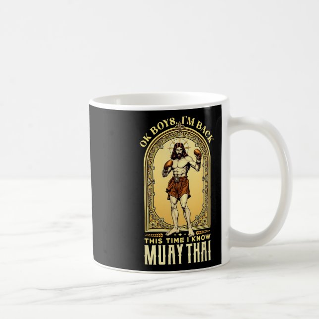 Jesus kennt den Muay Thai Boxing Kickboxing Mixed  Kaffeetasse (Rechts)