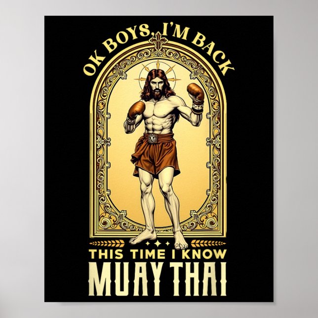 Jesus kennt den Muay Thai Boxing Kickboxing Mixed  Poster (Vorne)