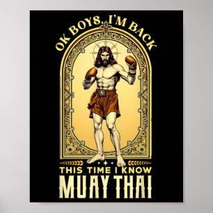 Jesus kennt Muay Thai Boxen Kickboxen Mma Poster