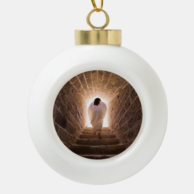 Jesus Keramik Kugel-Ornament (Vorderseite)