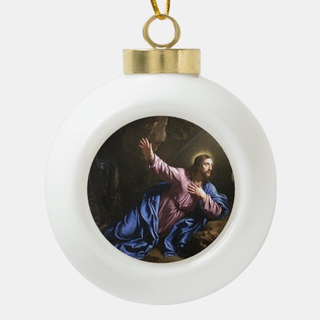 Jesus  keramik Kugel-Ornament (Vorderseite)