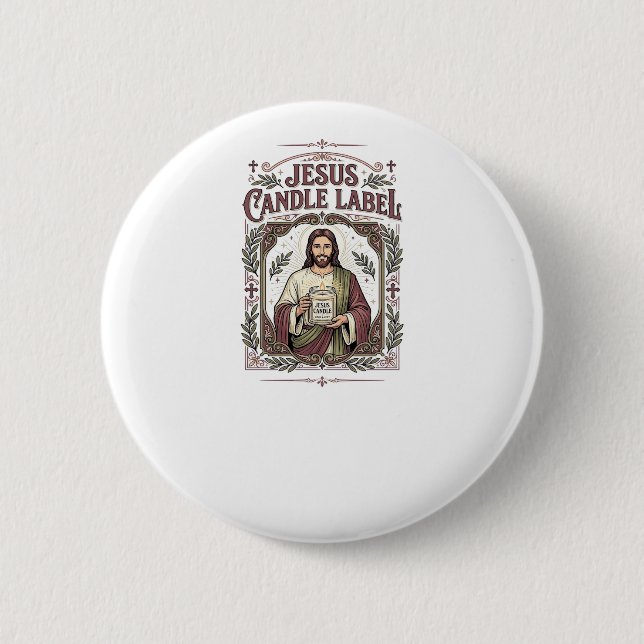 Jesus Kerzenlabel Jesus Kerze Christlicher Glaube  Button (Vorderseite)