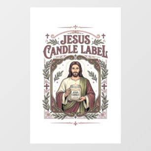Jesus Kerzenlabel Jesus Kerze Christlicher Glaube Fensteraufkleber