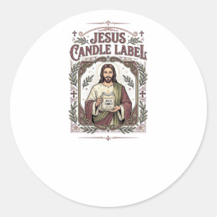 Jesus Kerzenlabel Jesus Kerze Christlicher Glaube  Runder Aufkleber